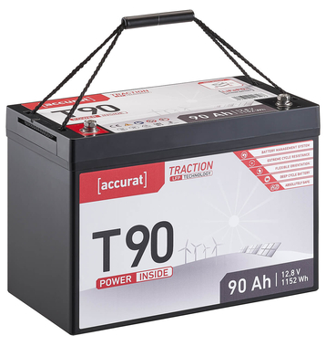 Accurat Traction T90 LFP 12V LiFePO4 Lithium Versorgungsbatterie 90 Ah (USt-befreit nach 12 Abs.3 Nr. 1 S.1 UStG)