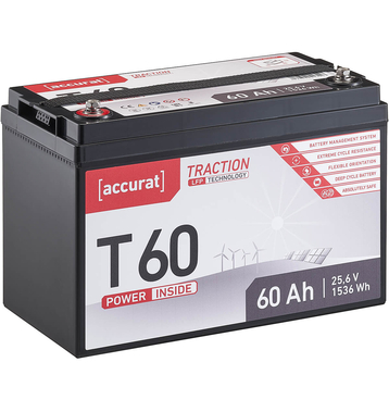 Accurat Traction T60 LFP 24V LiFePO4 Lithium Versorgungsbatterie 60 Ah (USt-befreit nach 12 Abs.3 Nr. 1 S.1 UStG)